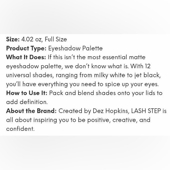 NIB Lash Step Matte About You Palette - Picture 3 of 7